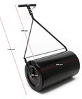 Heavy Duty Lawn Roller For Push Or Tow Behind, 16 Gallon Or 60L Water Sand Fill, Easy Turn Tethered Plug, black metal roller