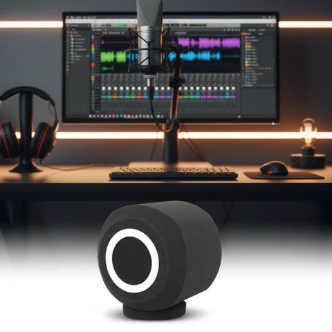 Top Shelf Blue Microphone Windscreen Crafted With Thick Acoustic Foam For Serious Noise Cuts And Heavy Wind Blocks Compact Build slides onto condenser mics