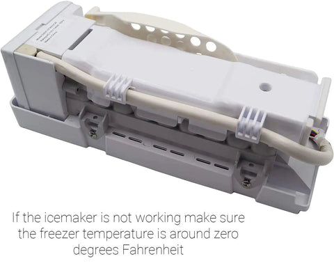 Model Specific Refrigerator Ice Maker Assembly Replacement For French Door Units DA97-07365G DA97-07365A close-up view