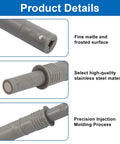 Product details of Slick Magnetic Push To Open Latches showing gray matte finish, stainless steel parts, and injection molding design.