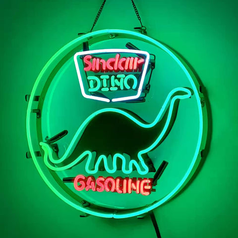 Green Real Glass Neon Sign 19x15 For Man Cave And Garage Gasoline Themed Advertising Neon Light On Black Metal Frame