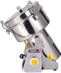 Electric Grain Grinder Mill For Home Use, stainless steel body, superfine powder crusher, swing type, side view