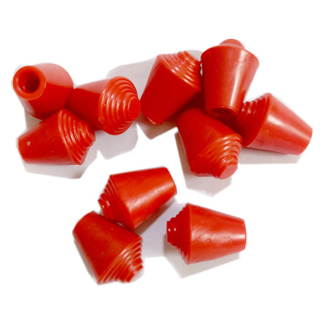 Fencing Practice Sword Tips For Foil And Epee, Rubber Replacement Tips With Blunt Ends, Wear-Resistant Rubber Construction, Red Epee Tips Pack Of 10