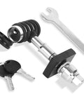 Anti Rattle Hitch Lock Pin Set With Five Eighth Inch Hollow Shank And Two And Five Eighth Inch Span 90 Degree Swivel Lock