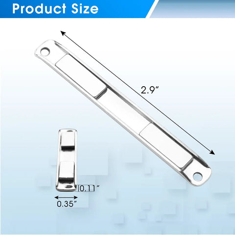 Premium Stainless Steel U Channel Magnetic Strip For Swing Glass Shower Doors With Magnetic Latch, side and top view