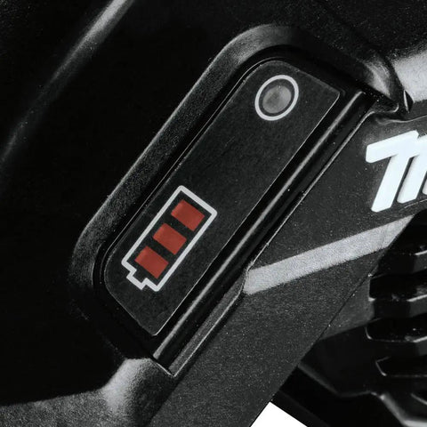 Close-up of battery indicator on 18V Sub-Compact Brushless Cordless 6-1/2 Inch Circular Saw Tool Only, Ergonomic Right-Side Blade Design, Lightweight