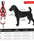 Versatile Dog Pulling Harness For Sled And Exercise Adjustable Waterproof Pro Harness For Bikejoring And Skijoring Red Size M diagram