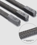 Heavy Duty Nail Setter Punch And Center Punch Set With Three Swappable Tips showing hexagonal steel tips for precise marking.