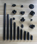 Six Pack Half Inch Black Metal Pipe 30 Inches Long Pre Cut For DIY Industrial Shelving Vintage Style Fits Standard NPT Half Inch Fittings Industrial Steel Construction Lightweight Yet Durable