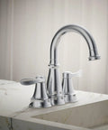 Bellera Two Handle Centerset Bathroom Sink Faucet Polished Chrome 1.0 GPM Corrosion Resistant Ceramic Disc Valves Leaks Free