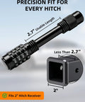 Keyless Trailer Hitch Lock For Two Inch Receivers Five Eighths Inch Pin with 2.7 inch usable length diagram shown