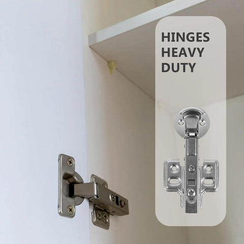 Hydraulic Damping Cabinet Hinges With Quiet Closing Stainless Steel, Two Pack, attached to white cabinet interior