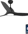 54 Inch Dope Smart Ceiling Fan With LED Light And Reverse Airflow, 3 Blades, shown with smartphone WiFi control interface