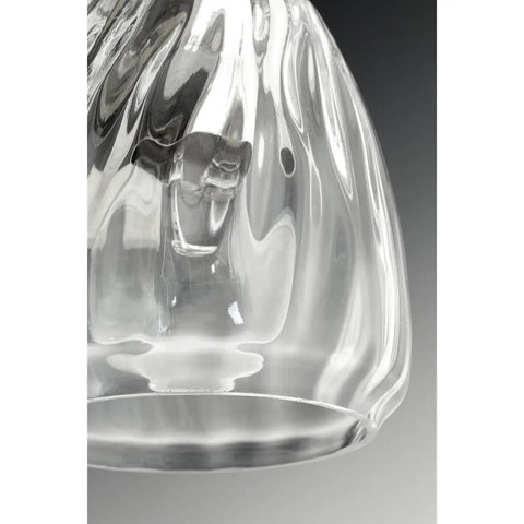 Clear water glass shade of Anjoux Dope Two Light Gray Bath Vanity Light With Clear Water Glass Shades, Polished Nickel Accents fixture