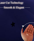 Close-up of Star Cutout Blackout Curtains For Kids Room And Bedroom, Navy Blue Light Blocking Drapes with laser cut technology