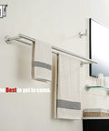 Stainless Steel Towel Bar 30 Inch With Brushed Finish Wall Mount Rack, 0.8mm Thick Tube And 2mm Posts, Rustproof Bathroom Organizer