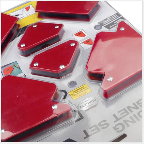 Check Out This Crazy Cool 6Pc Magnetic Welding Fixture Tool For Super Stable Support And Precision Positioning On All Your Soldering Jobs Without Deformation Woes - red magnetic fixture tools set.
