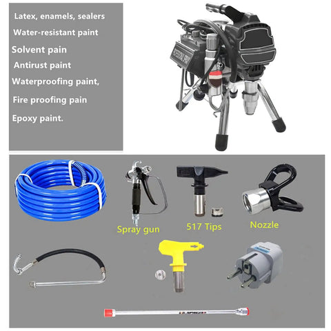 Heavy Duty Electric Airless Paint Sprayer With A Brushless Motor And 2800 Watts for a complete setup including spray gun and hose.