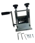 Heavy Duty Multiple Hole Cable Stripper For Electric Wire Stripping with hand crank and adjustable knobs.