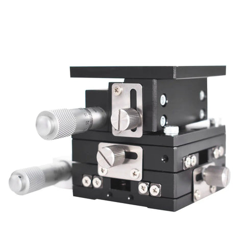 60X60mm XYZ Three Axis Manual Linear Stage With Sliding Platform Pro Grade Micrometer Adjustable Tuning Table Aluminum