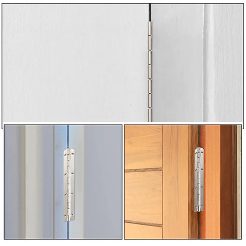 Four Piece Long Piano Hinge Set For Wooden Boxes And Jewelry Boxes Heavy Duty Metal Hinges With Slick Smooth Safe Surface Installed