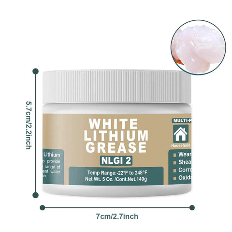 White Lithium Based Grease For Garage Door Tracks, Hinges And Sliding Mechanisms, Bearings And Gears Lubricant For Automotive, Marine, Industrial And Household Use, Heavy Duty EP Performance, NLGI Grade 2, 5 Oz.