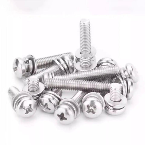M3 Phillips Pan Head Machine Screws Kit 50 Sets Of 304 Stainless Steel Bolts With Washers And Gaskets Fully Threaded M3x40mm