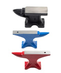 Round Iron Jewelry Anvil Set for Metalworking Tools With Smooth Hammering Surface, three colorful anvils for jewelry making