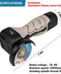 ZFULVO cordless brush angle grinder kit with 2x 16.8V batteries and 5 cutting discs