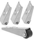 Heavy Duty Sliding Door Rollers Galvanized Track For Barn Or Closet Doors Hella Smooth Glide Pulley Hardware Kit 4 Pack featuring steel rollers.
