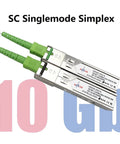 10G SFP Plus BiDi Transceiver Module With SC Fiber Port Simplex Single Mode Supports 10Gbps 20km reach shown side by side