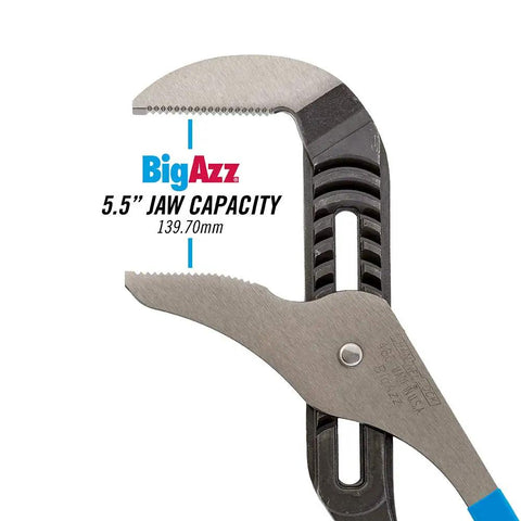 Tongue And Groove Pliers 480 BIGAZZ Straight Jaw With 90 Degree Teeth Forged Steel 20.25 Inch Length 5.5 Inch Jaw Beefy Grip For Tough Jobs And Big Tasks