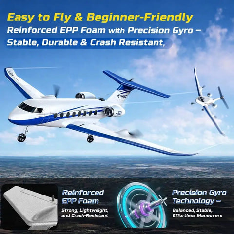 RC Plane G700 Remote Control Airplane With Two Point Four GHz Three Channel Flight, EPP Foam, Easy to Fly Outdoor Jet Toy