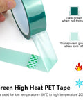 High Temp Masking Tape For Powder Coating And Painting, Heat Resistant 3 Rolls, Each 1 Inch By 108 Feet, Epoxy Release Tape unrolled