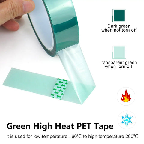 High Temp Masking Tape For Powder Coating And Painting, Heat Resistant 3 Rolls, Each 1 Inch By 108 Feet, Epoxy Release Tape unrolled