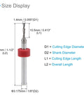 Go To 1/8 Inch Shank Tungsten Carbide PCB Drill Bit Set for CNC Engraving and Drilling size diagram with measurements