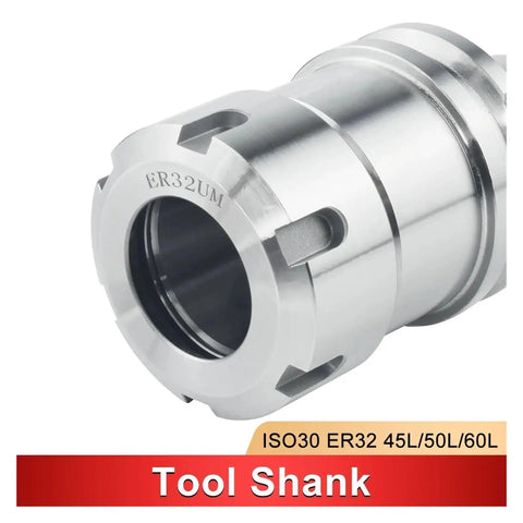 High Precision ISO30 Balanced Collet Chuck For CNC Lathe Milling Machines Dynamic Vibration Control Anti Rust beefed up tool holder close-up view.