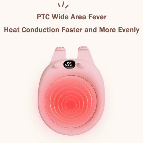 Electric Coffee Mug Warmer With Three Temperature Settings And Auto Shut Off Keeps Your Joe Piping Hot Through The Daily Grind in pink, featuring wide area heat conduction.