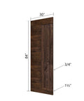 Kona Coffee Finished Solid Wood Sliding Barn Door With Hardware Kit, 30x84 Inches, Space Saving Door For Pantry, Laundry, Office