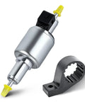 Heavy Duty 12V Diesel Heater Fuel Pump 22ml Flow With Sturdy Bracket and yellow connector, designed for Webasto Eberspacher units.