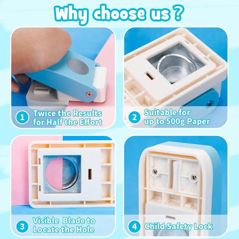 One Inch Circle Punch For Paper Crafts And Scrapbooking Upgraded Easy Punch With Large Handle And Visible Blade features