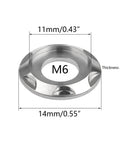 Heavy Duty Titanium Spacer Washers M6 Set of 10, 6AL 4V Grade 5 Titanium Alloy, 14mm OD, 11mm groove, 2mm thick, silver finish