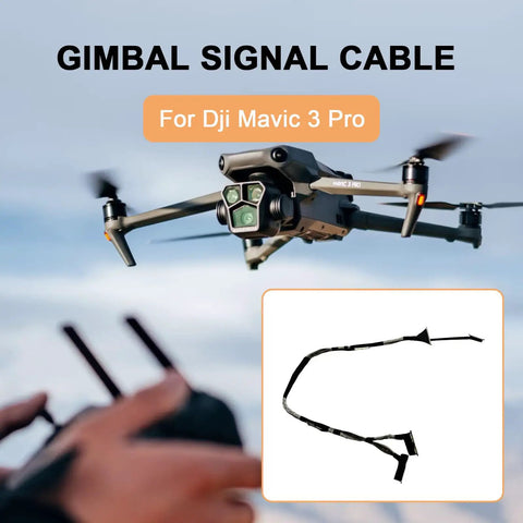 Gimbal Signal Cable Replacement For Mavic 3 Pro PTZ Image Transmission Wire Repair Part shown with drone in flight