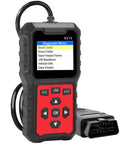 OBD2 Car Diagnostic Scanner With Full Read And Clear Codes, Engine Light Reset, featuring red buttons and screen display.