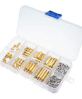 Pro Grade Brass Screw Nut And Standoff Kit For Electronics And PCBs With Male And Female Threaded Spacers And Sleeves For Makers And Tech Nerds Perfect For Raspberry Pi Boards And Computer Projects. brass standoff kit in organizer case