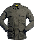 Men's Tough As Nails Tactical Hunting Outfit Featuring Ripstop Camo Jacket. Heavy duty shirt with pockets for airsoft skirmishes.
