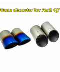 Audi Q7 2 Pack 90mm Stainless Steel Muffler End Tip Exhaust Pipe Bluing Finish For Car Styling And Auto Decoration