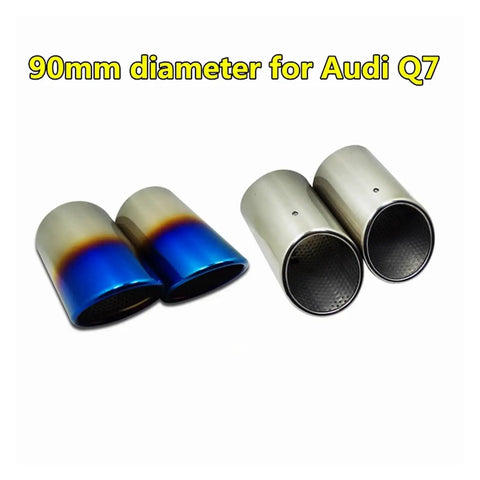 Audi Q7 2 Pack 90mm Stainless Steel Muffler End Tip Exhaust Pipe Bluing Finish For Car Styling And Auto Decoration