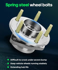 Close-up of spring steel wheel hub with bolts for 2pc Front Wheel Hub Bearing Kit for Buick Cascada Verano Cadillac ATS ELR Chevy