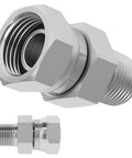 Hydraulic Swivel Adapter Three Eighth NPTF Male To One Half NPSM Female Beefy 360 Degree Swivel Built To Last High Pressure Hydraulic Lines Industrial Plumbing Connector Durable Steel, 3/8 to 1/2